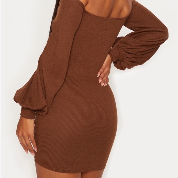 🚫 SOLD 🚫 PLT Ribbed Bardot Balloon Sleeve Ruched - Picture 4 of 6